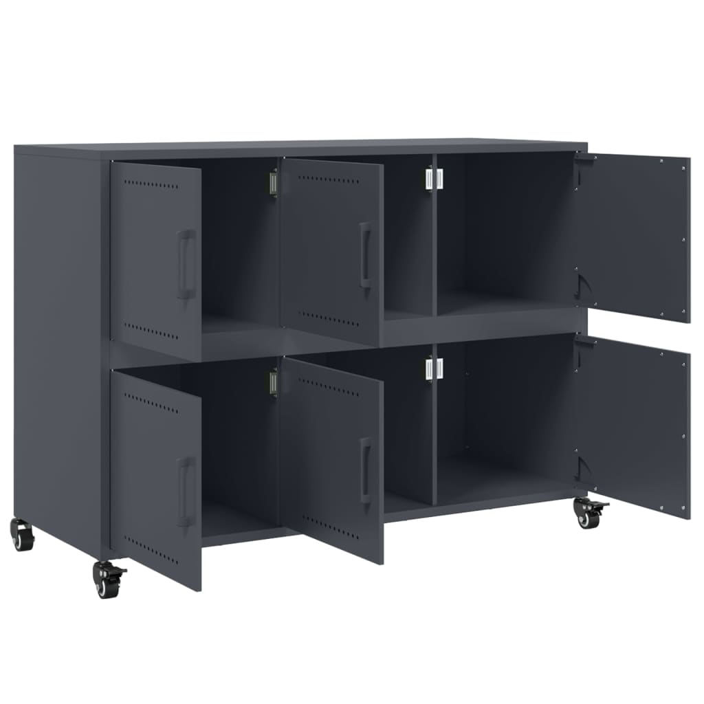 Dressoir 100,5x39x72 cm staal antracietkleurig is nu te koop bij PeponiXL, paradijselijk wonen!