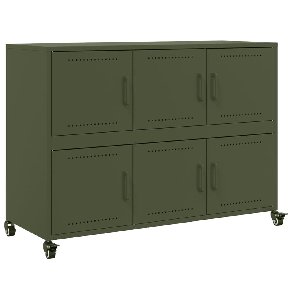 Dressoir 100,5x39x72 cm staal olijfgroen is nu te koop bij PeponiXL, paradijselijk wonen!