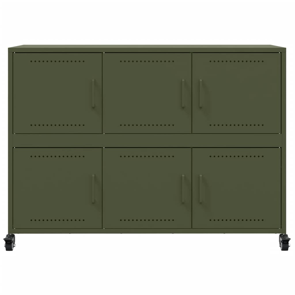 Dressoir 100,5x39x72 cm staal olijfgroen is nu te koop bij PeponiXL, paradijselijk wonen!