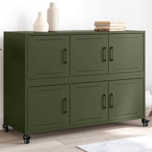 Dressoir 100,5x39x72 cm staal olijfgroen is nu te koop bij PeponiXL, paradijselijk wonen!