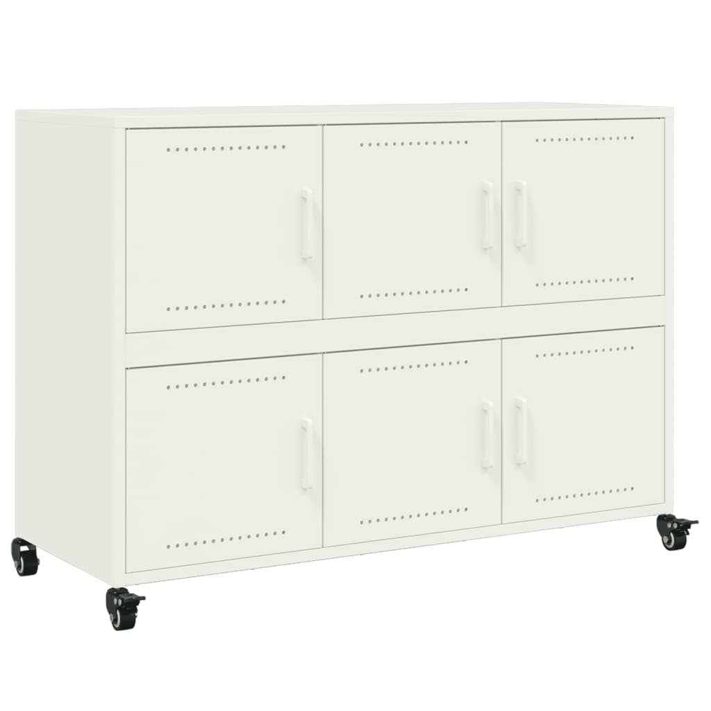 Dressoir 100,5x39x72 cm staal wit is nu te koop bij PeponiXL, paradijselijk wonen!