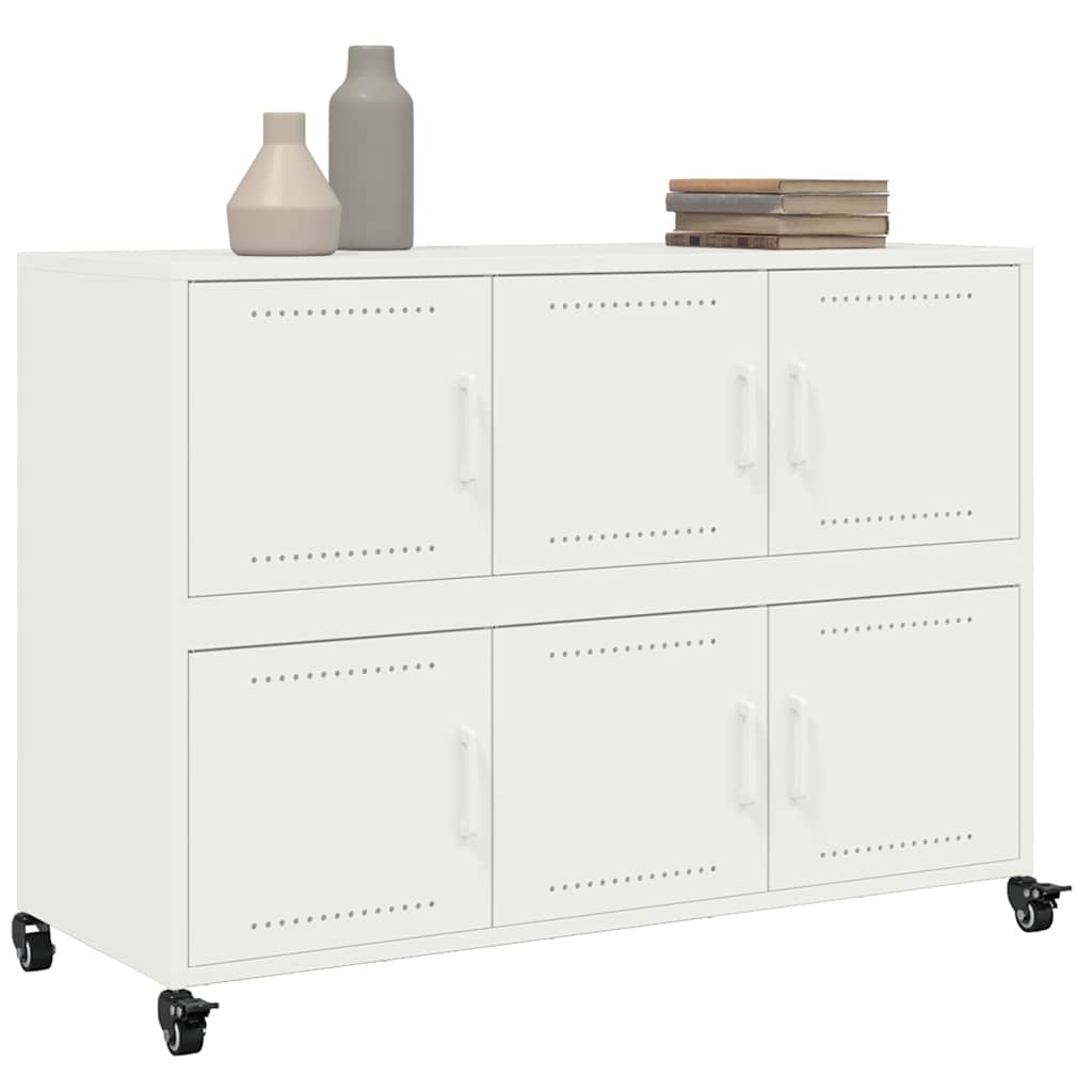 Dressoir 100,5x39x72 cm staal wit is nu te koop bij PeponiXL, paradijselijk wonen!
