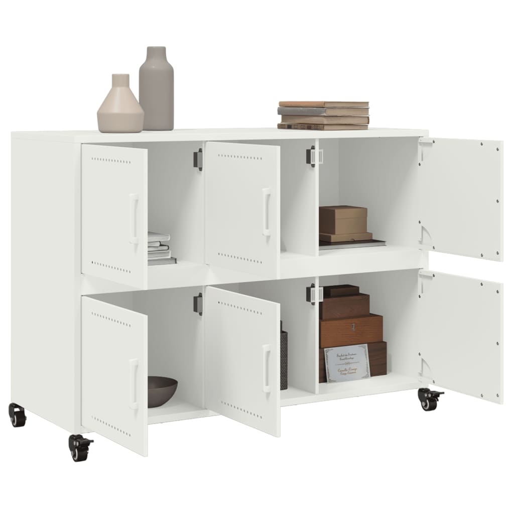 Dressoir 100,5x39x72 cm staal wit is nu te koop bij PeponiXL, paradijselijk wonen!