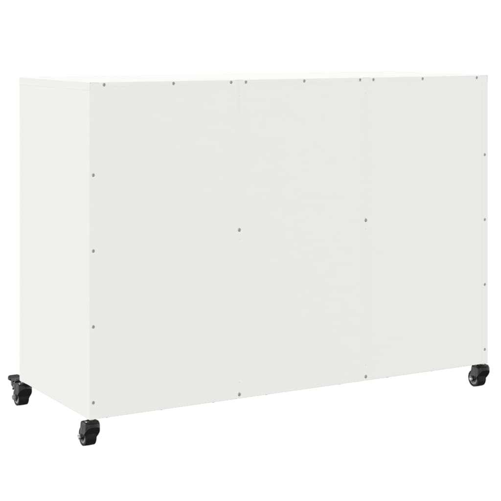 Dressoir 100,5x39x72 cm staal wit is nu te koop bij PeponiXL, paradijselijk wonen!