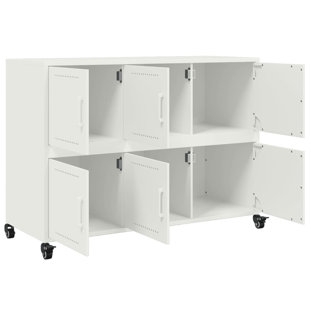 Dressoir 100,5x39x72 cm staal wit is nu te koop bij PeponiXL, paradijselijk wonen!