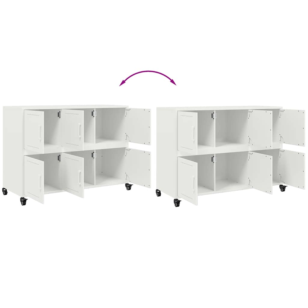 Dressoir 100,5x39x72 cm staal wit is nu te koop bij PeponiXL, paradijselijk wonen!