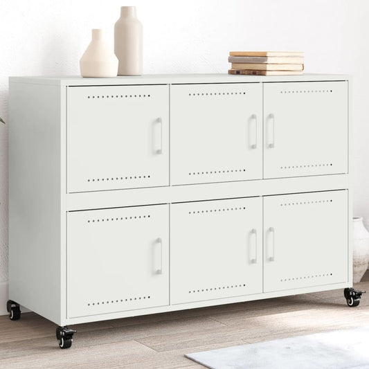 Dressoir 100,5x39x72 cm staal wit is nu te koop bij PeponiXL, paradijselijk wonen!