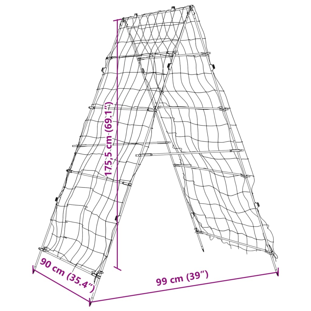 Plantenklimrek A-frame 99x90x175,5 cm staal is nu te koop bij PeponiXL, paradijselijk wonen!