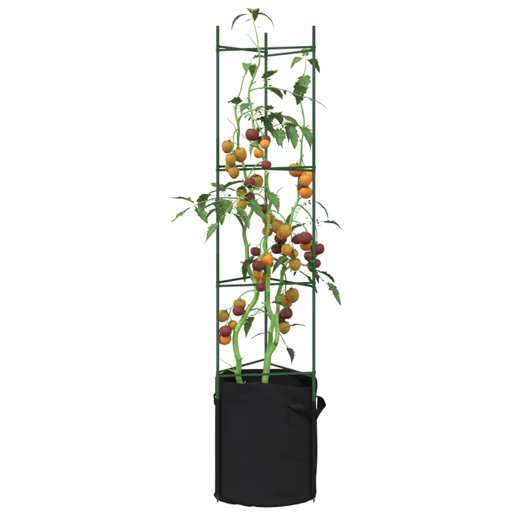 Tomatenkooi met plantenzak 2 st 154 cm staal en polypropeen is nu te koop bij PeponiXL, paradijselijk wonen!