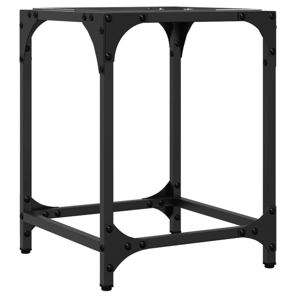 Salontafel met transparant glazen blad 30x30x40 cm staal is nu te koop bij PeponiXL, paradijselijk wonen!