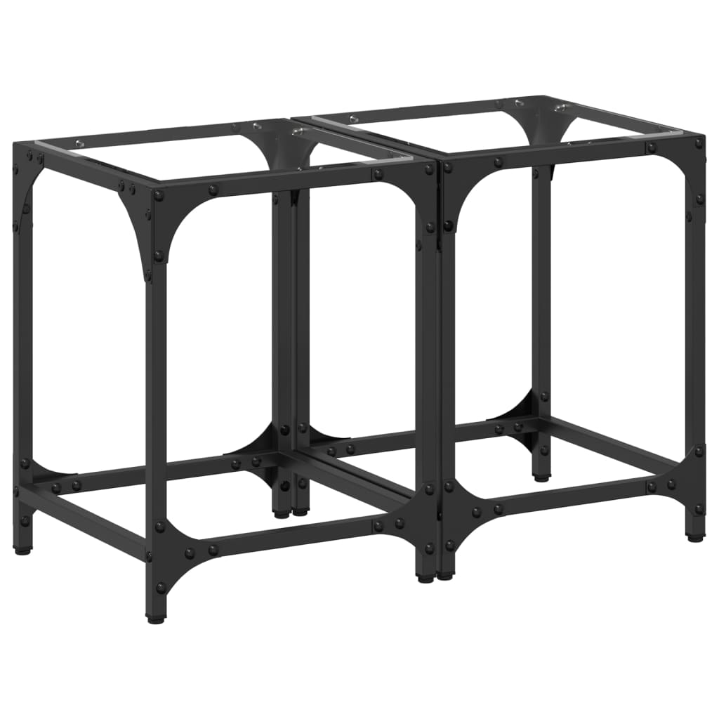 Salontafels 2 st met transparant glazen blad 30x30x40 cm staal is nu te koop bij PeponiXL, paradijselijk wonen!