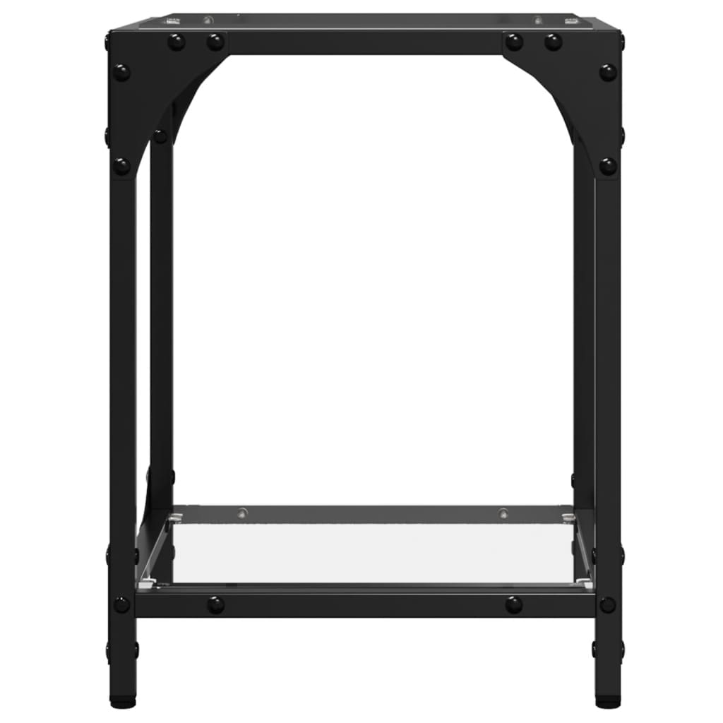 Salontafel met transparant glazen blad 30x30x40 cm staal is nu te koop bij PeponiXL, paradijselijk wonen!