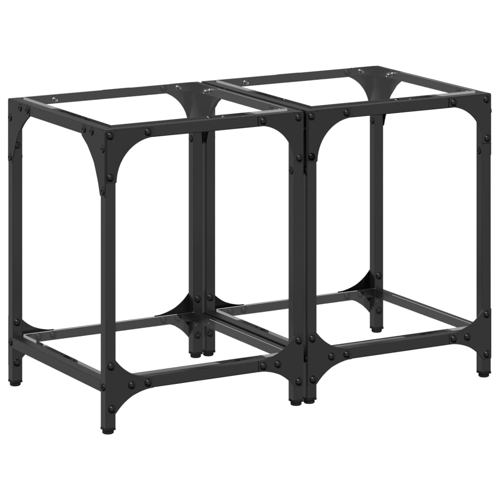 Salontafels 2 st met transparant glazen blad 30x30x40 cm staal is nu te koop bij PeponiXL, paradijselijk wonen!