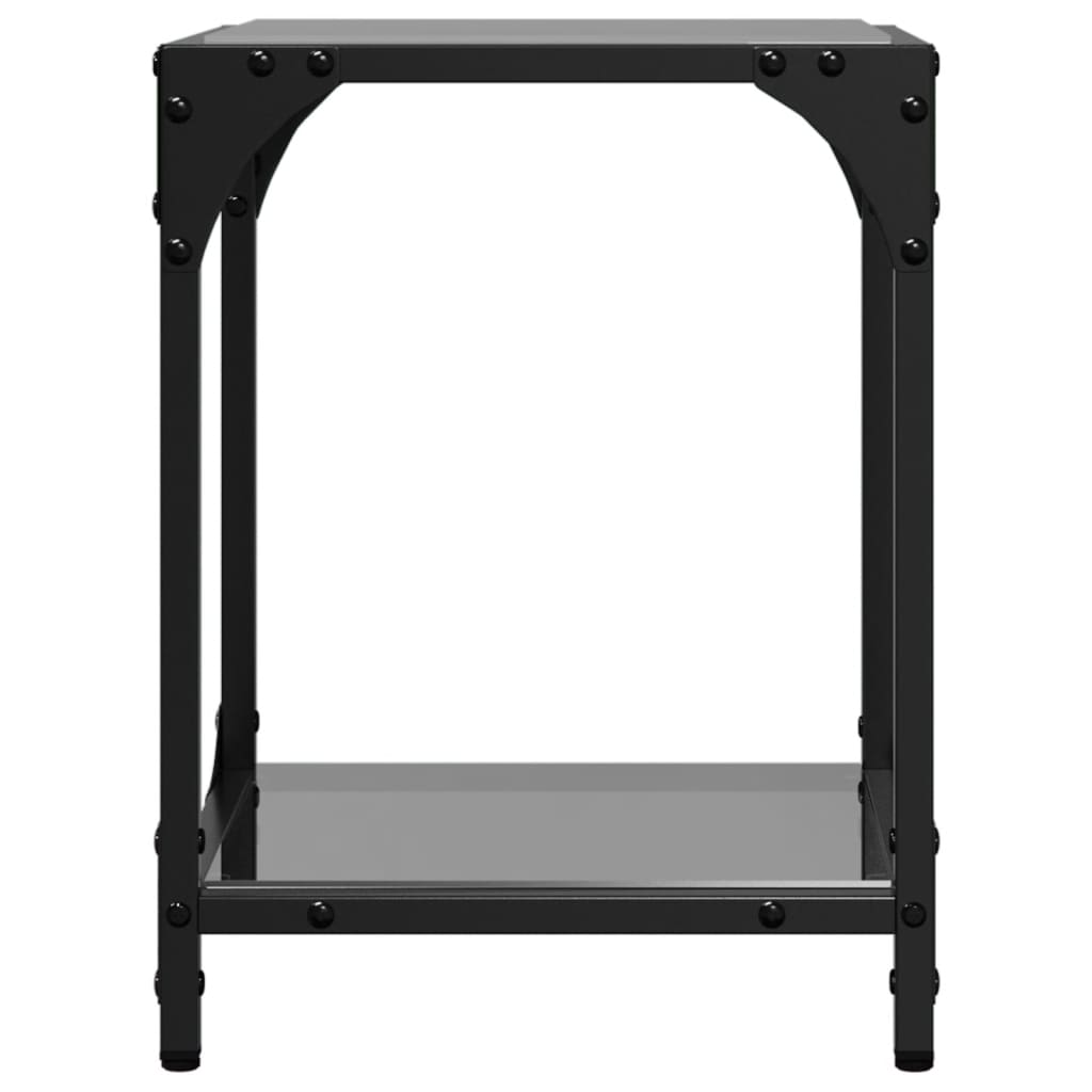 Salontafels 2 st met zwart glazen blad 30x30x40 cm staal is nu te koop bij PeponiXL, paradijselijk wonen!