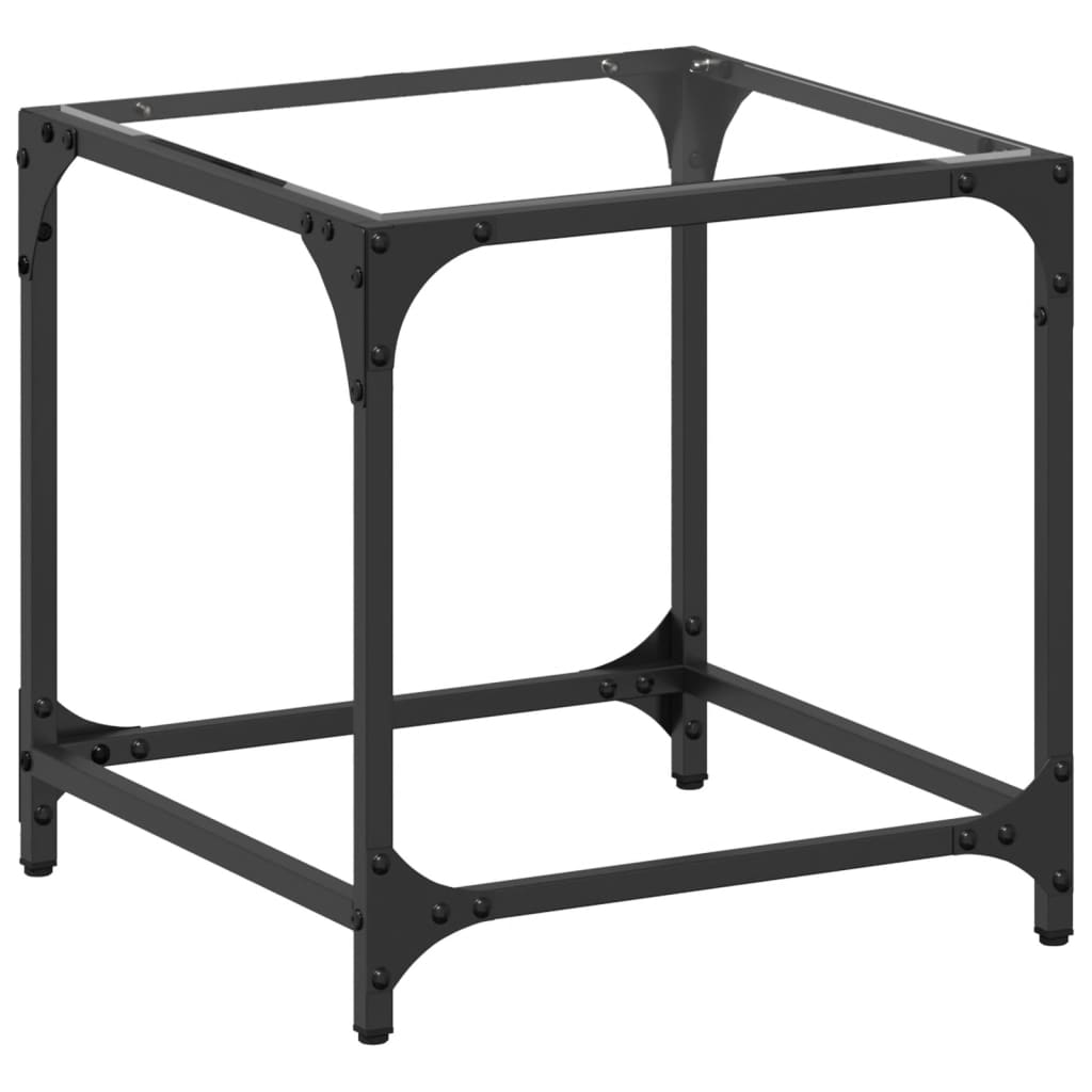Salontafel met transparant glazen blad 40x40x40 cm staal is nu te koop bij PeponiXL, paradijselijk wonen!