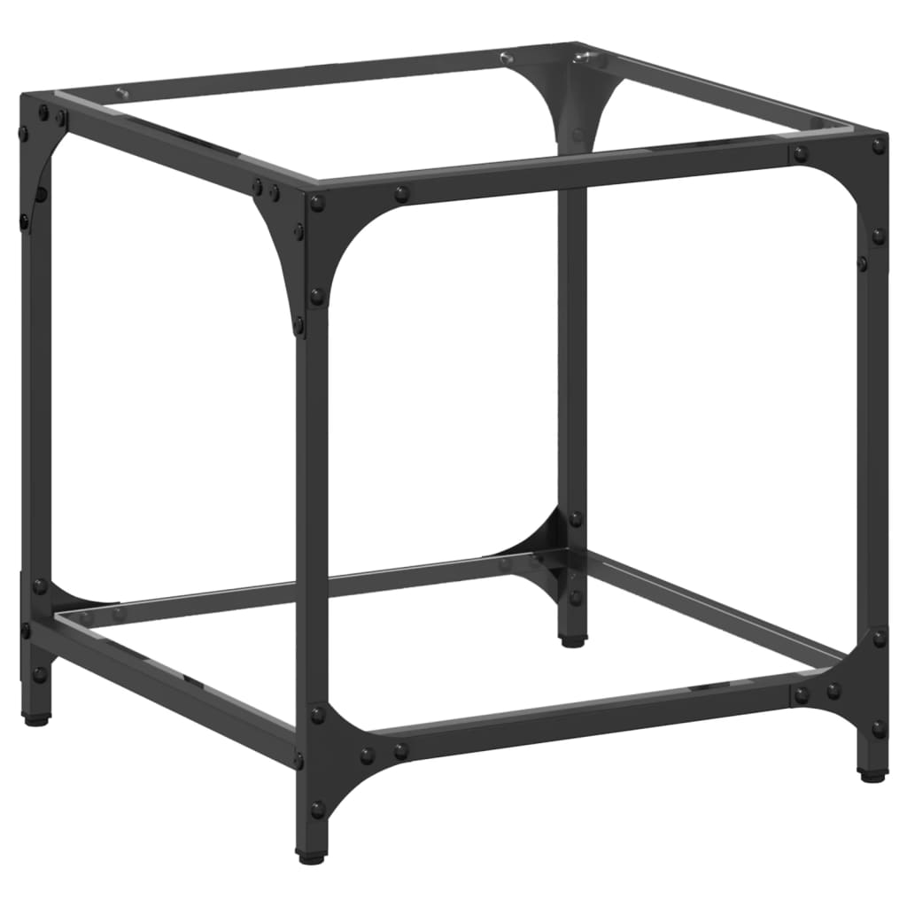 Salontafel met transparant glazen blad 40x40x40 cm staal is nu te koop bij PeponiXL, paradijselijk wonen!