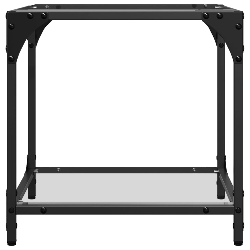 Salontafel met transparant glazen blad 40x40x40 cm staal is nu te koop bij PeponiXL, paradijselijk wonen!