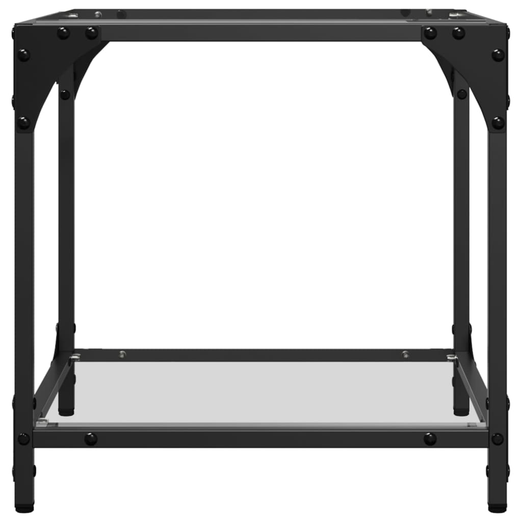 Salontafels 2 st met transparant glazen blad 40x40x40 cm staal is nu te koop bij PeponiXL, paradijselijk wonen!