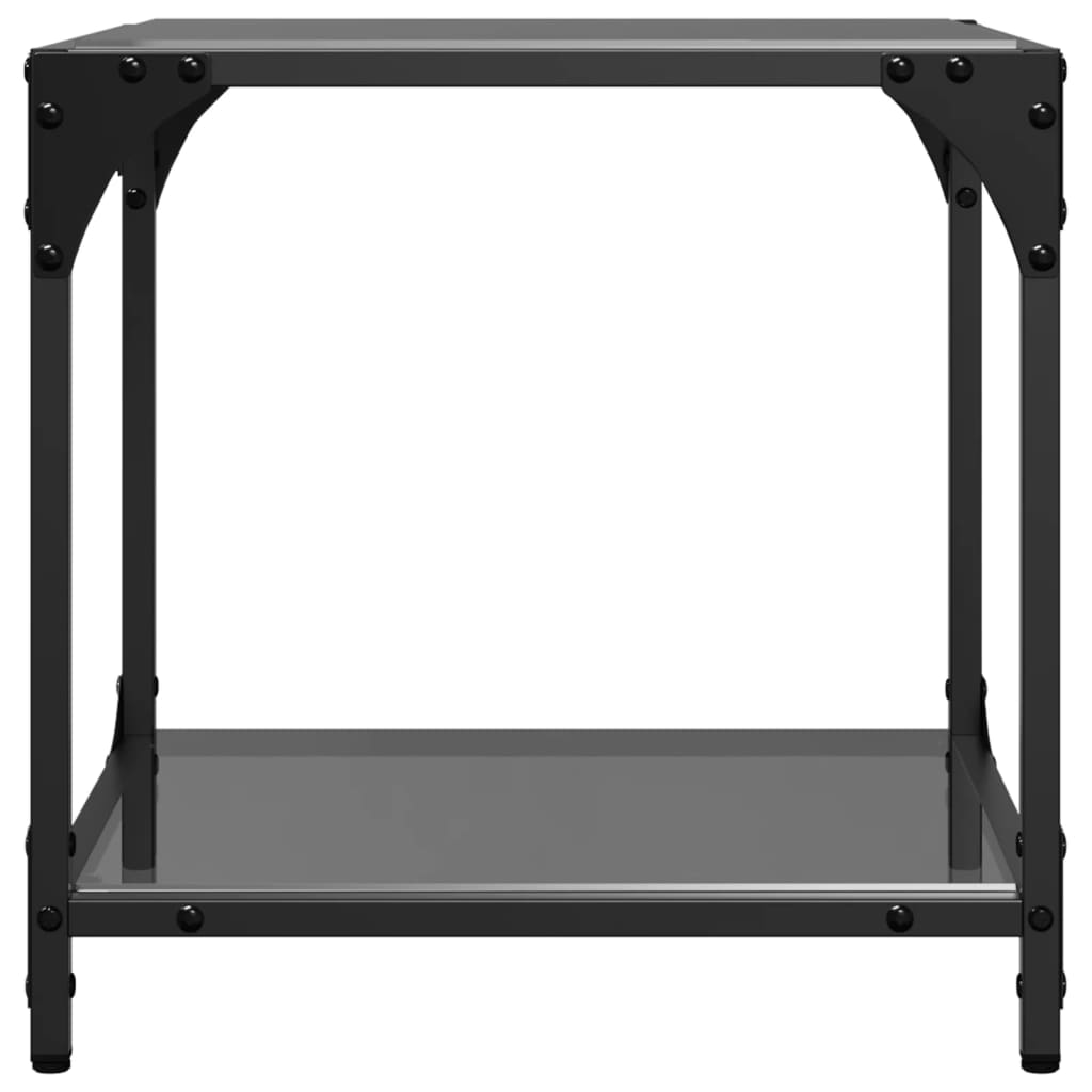 Salontafel met zwart glazen blad 40x40x40 cm staal is nu te koop bij PeponiXL, paradijselijk wonen!