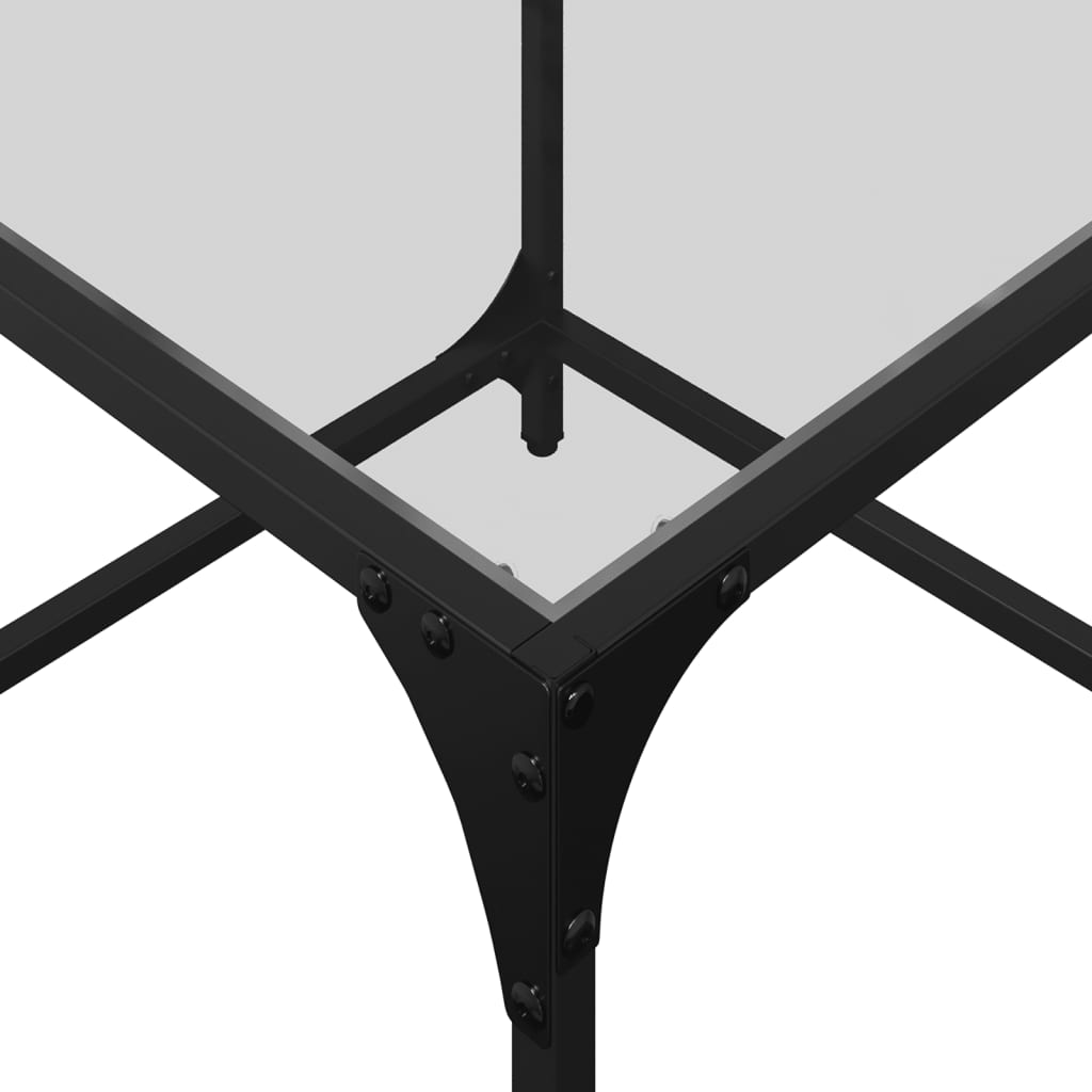 Salontafel met transparant glazen blad 50x50x40 cm staal is nu te koop bij PeponiXL, paradijselijk wonen!