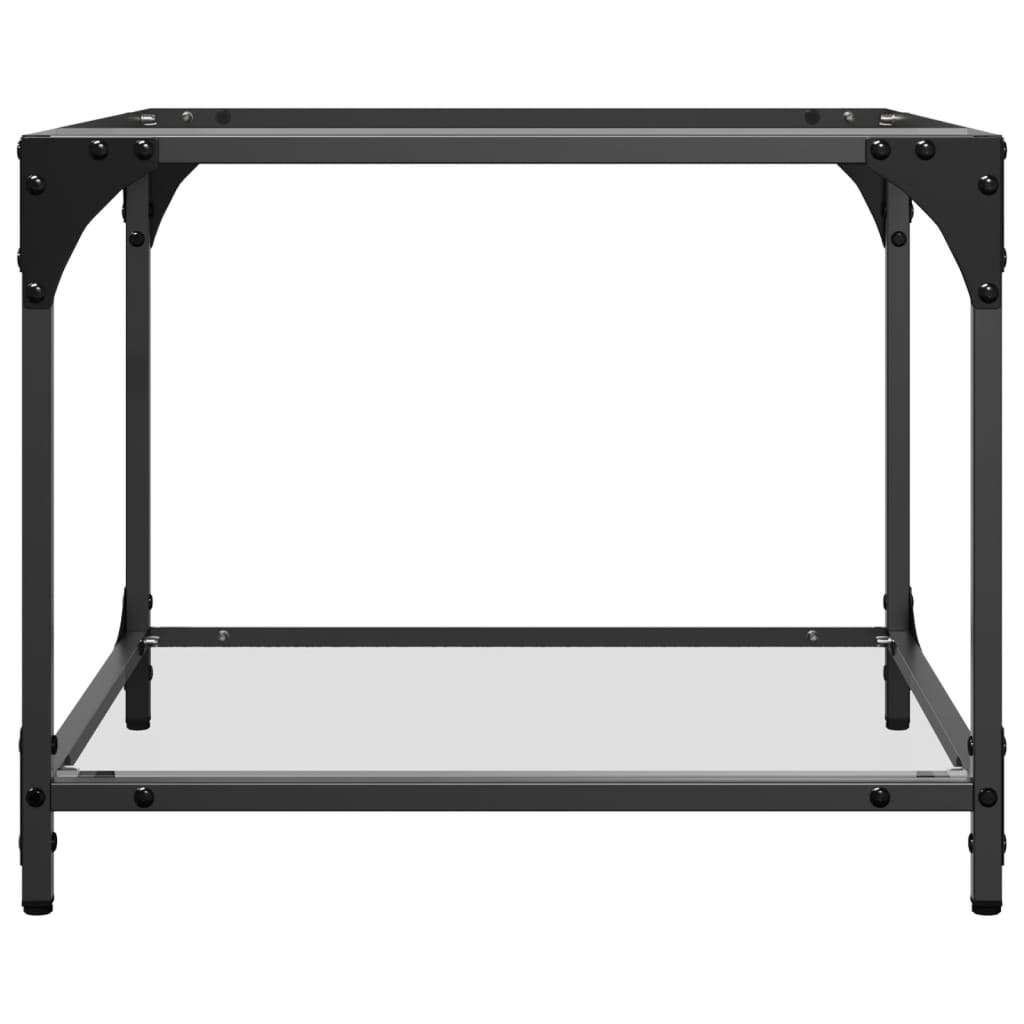 Salontafels 2 st met transparant glazen blad 50x50x40 cm staal is nu te koop bij PeponiXL, paradijselijk wonen!