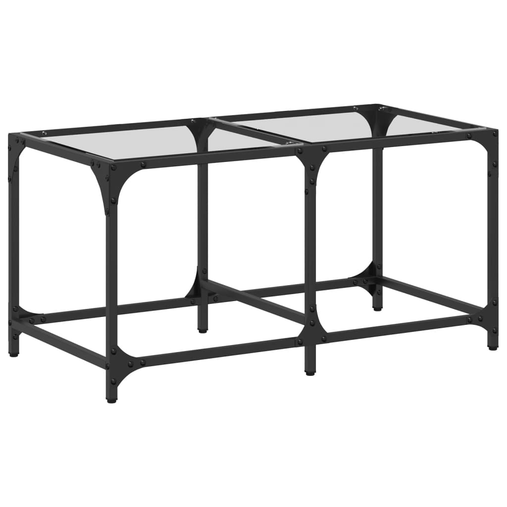 Salontafel met transparant glazen blad 78,5x40x40 cm staal is nu te koop bij PeponiXL, paradijselijk wonen!