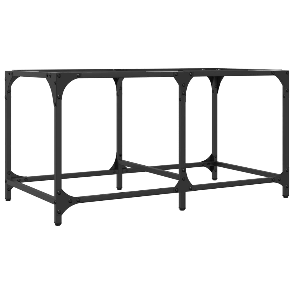 Salontafel met transparant glazen blad 78,5x40x40 cm staal is nu te koop bij PeponiXL, paradijselijk wonen!