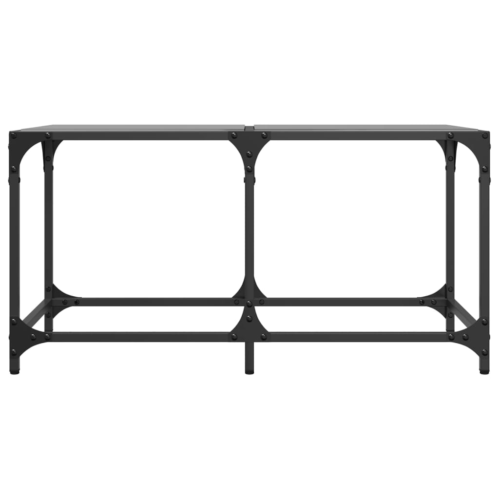 Salontafel met zwart glazen blad 78,5x40x40 cm staal is nu te koop bij PeponiXL, paradijselijk wonen!
