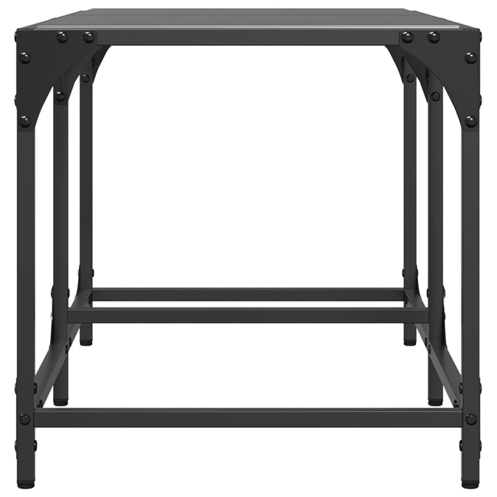 Salontafel met zwart glazen blad 78,5x40x40 cm staal is nu te koop bij PeponiXL, paradijselijk wonen!