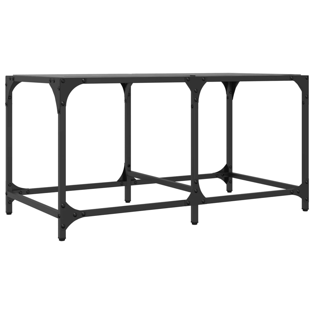 Salontafel met zwart glazen blad 78,5x40x40 cm staal is nu te koop bij PeponiXL, paradijselijk wonen!