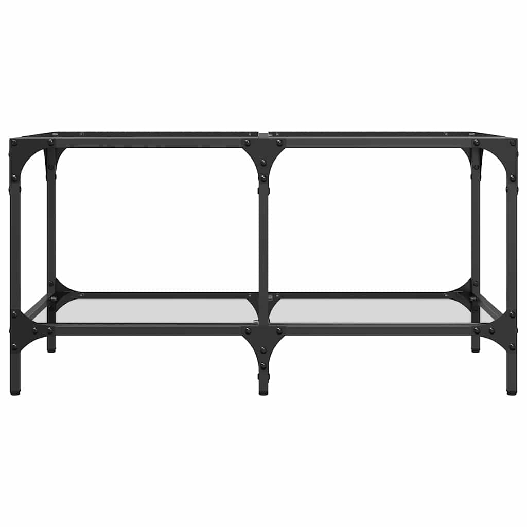 Salontafel met transparant glazen blad 78,5x40x40 cm staal is nu te koop bij PeponiXL, paradijselijk wonen!