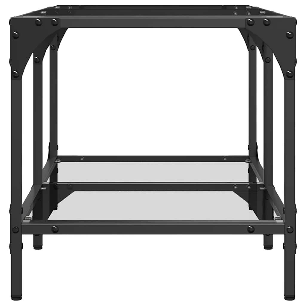 Salontafel met transparant glazen blad 78,5x40x40 cm staal is nu te koop bij PeponiXL, paradijselijk wonen!