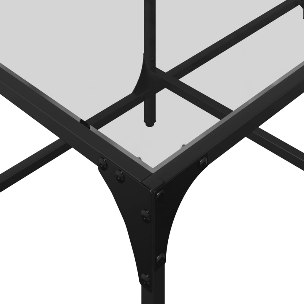 Salontafel met transparant glazen blad 98,5x50x40 cm staal is nu te koop bij PeponiXL, paradijselijk wonen!