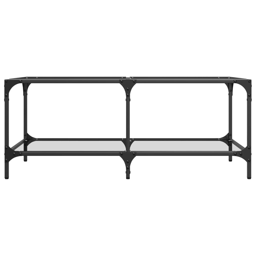 Salontafel met transparant glazen blad 98,5x50x40 cm staal is nu te koop bij PeponiXL, paradijselijk wonen!