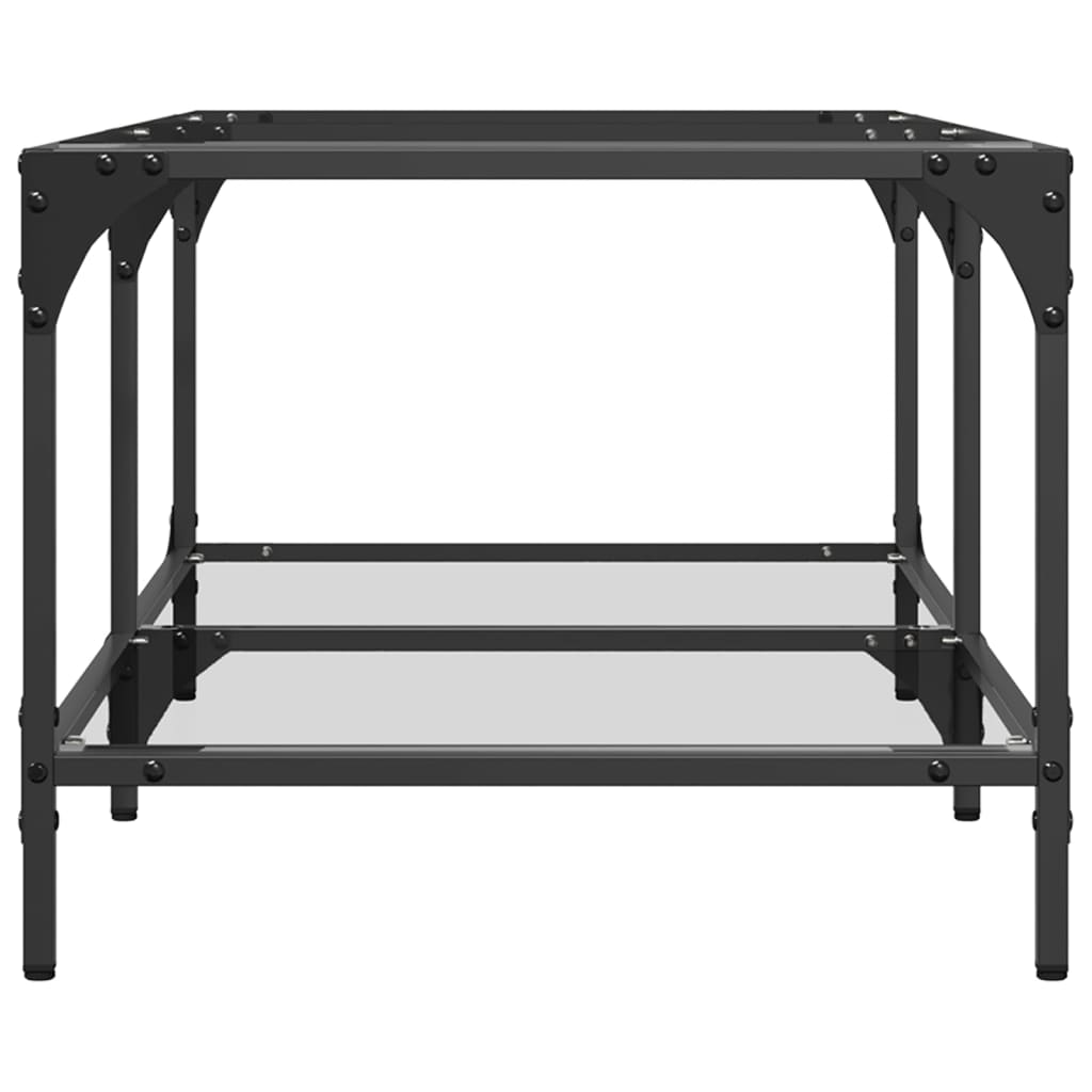 Salontafel met transparant glazen blad 98,5x50x40 cm staal is nu te koop bij PeponiXL, paradijselijk wonen!