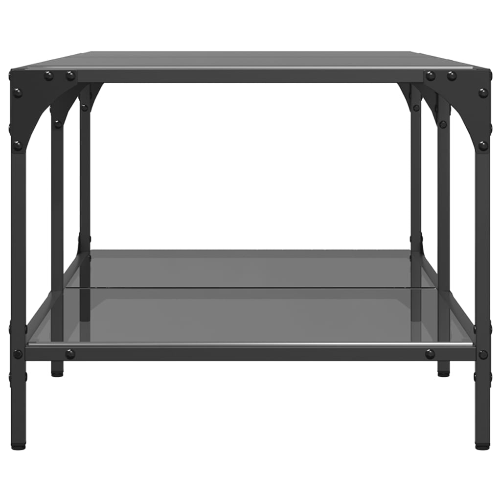 Salontafel met zwart glazen blad 98,5x50x40 cm staal is nu te koop bij PeponiXL, paradijselijk wonen!