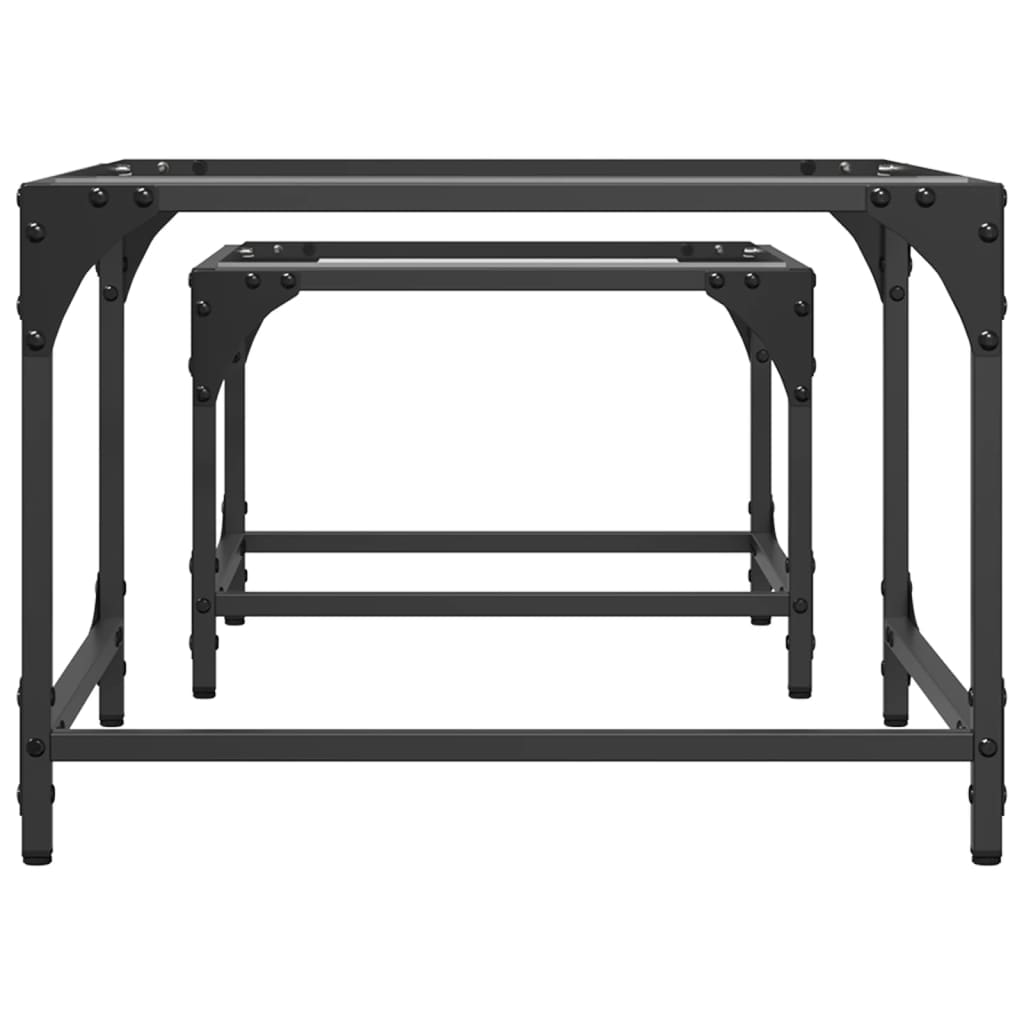 2-delige Tafeltjesset met transparant glazen blad staal is nu te koop bij PeponiXL, paradijselijk wonen!