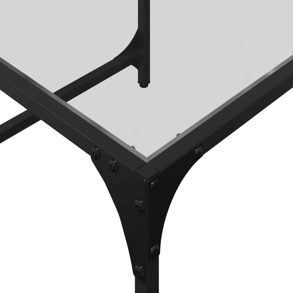 2-delige Tafeltjesset met transparant glazen blad staal is nu te koop bij PeponiXL, paradijselijk wonen!