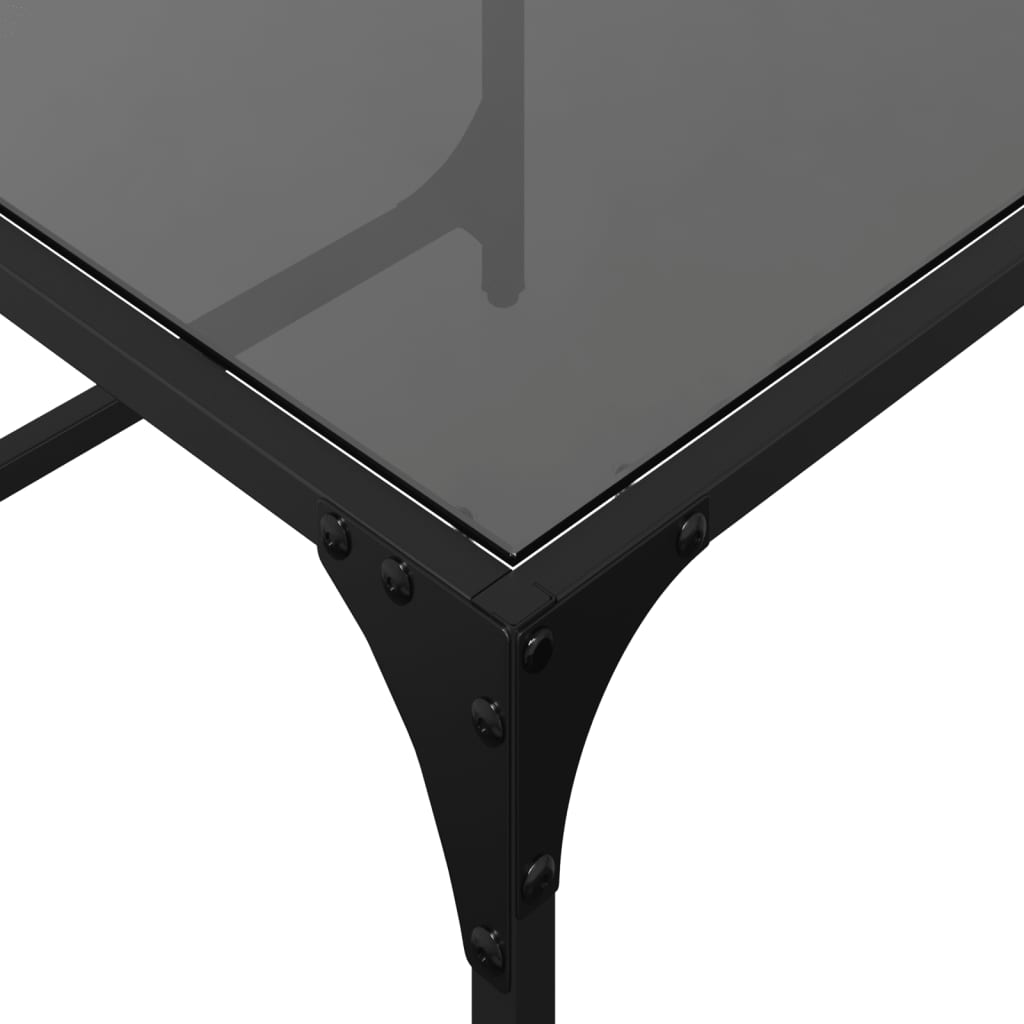 2-delige Tafeltjesset met zwart glazen blad staal is nu te koop bij PeponiXL, paradijselijk wonen!