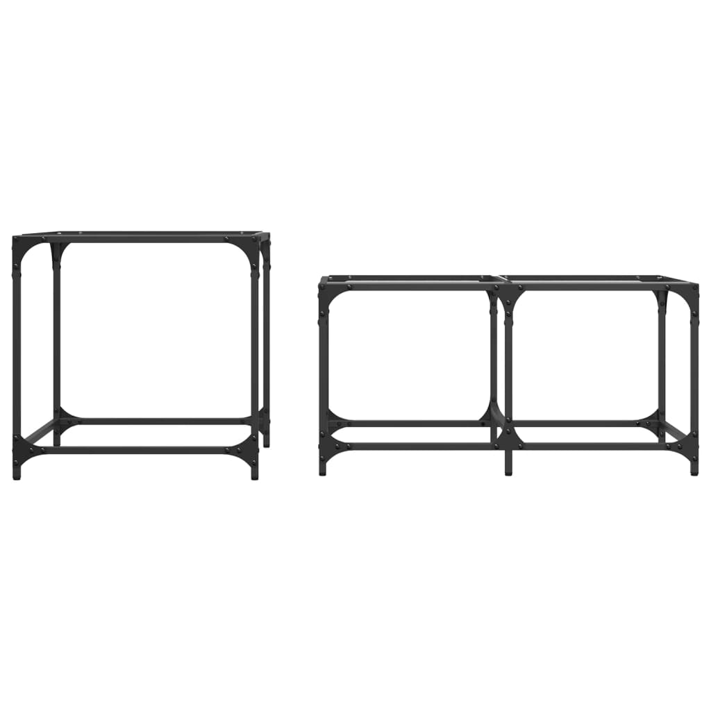 2-delige Tafeltjesset met transparant glazen blad staal is nu te koop bij PeponiXL, paradijselijk wonen!