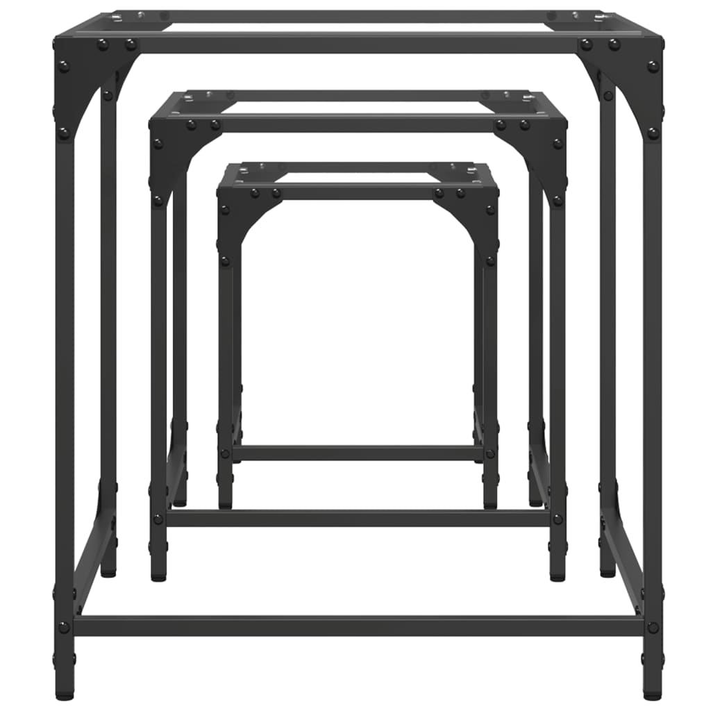 3-delige Tafeltjesset met transparant glazen blad staal is nu te koop bij PeponiXL, paradijselijk wonen!