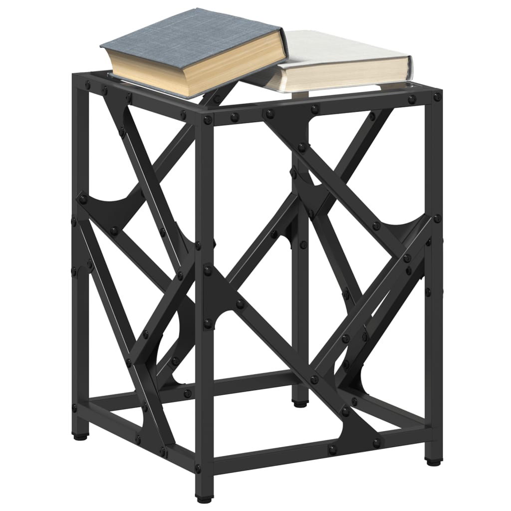 Salontafel met transparant glazen blad 30x30x41 cm staal is nu te koop bij PeponiXL, paradijselijk wonen!