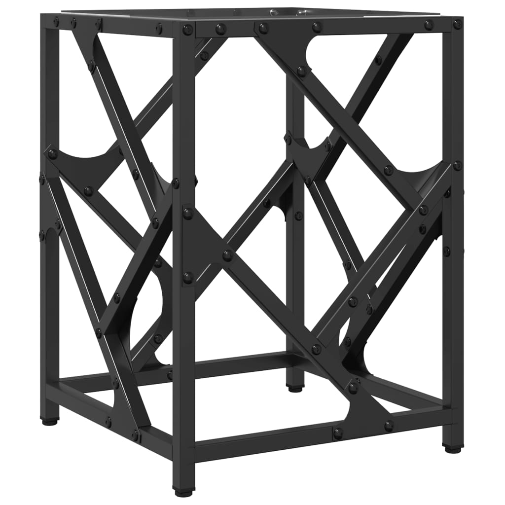 Salontafel met transparant glazen blad 30x30x41 cm staal is nu te koop bij PeponiXL, paradijselijk wonen!