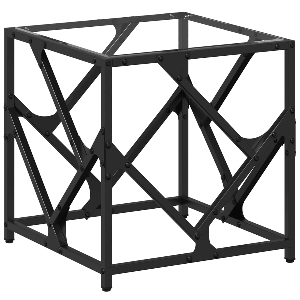 Salontafel met transparant glazen blad 40x40x41 cm staal is nu te koop bij PeponiXL, paradijselijk wonen!