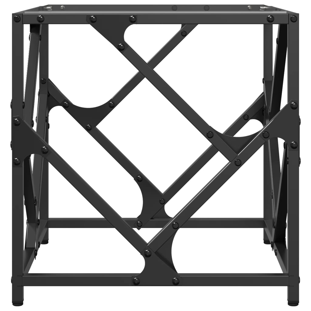 Salontafel met transparant glazen blad 40x40x41 cm staal is nu te koop bij PeponiXL, paradijselijk wonen!