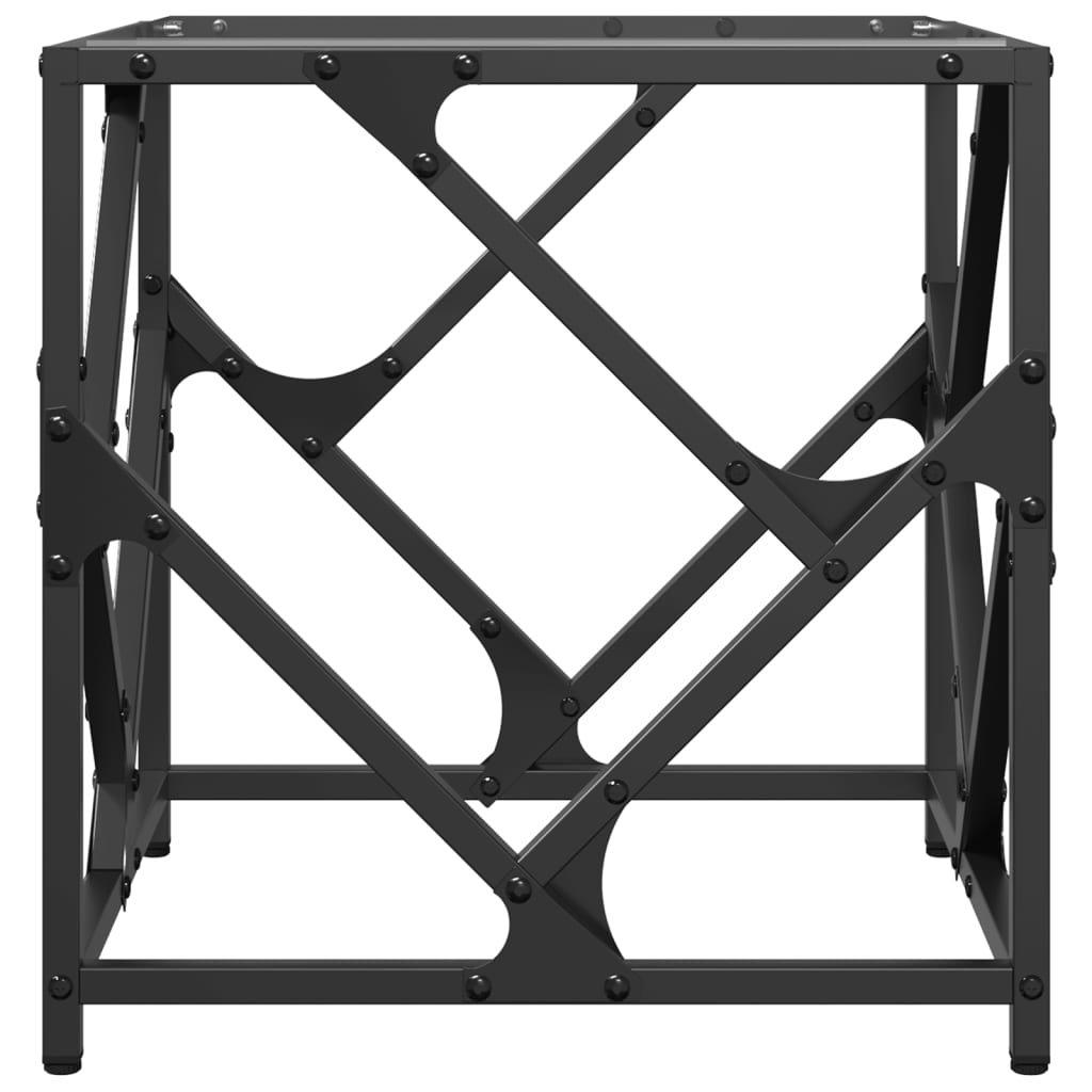 Salontafel met transparant glazen blad 40x40x41 cm staal is nu te koop bij PeponiXL, paradijselijk wonen!