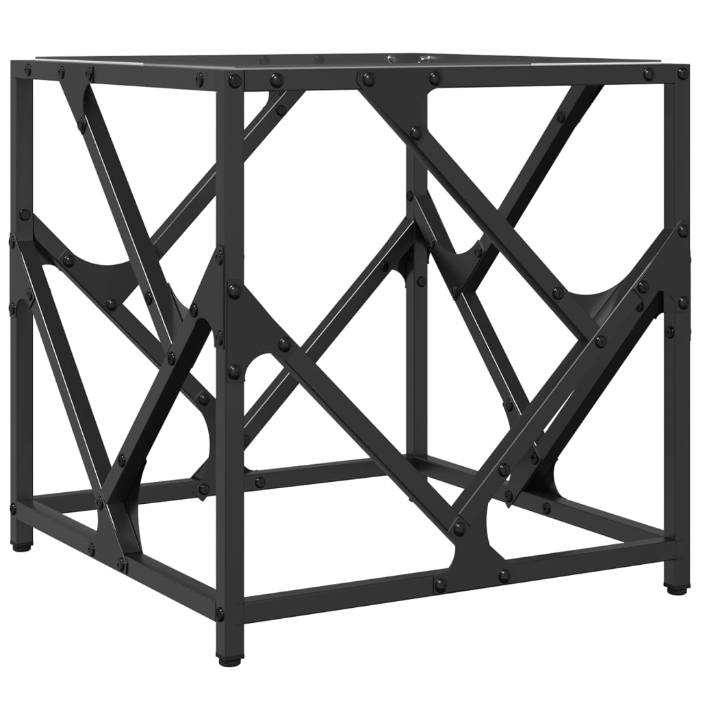 Salontafel met transparant glazen blad 40x40x41 cm staal is nu te koop bij PeponiXL, paradijselijk wonen!