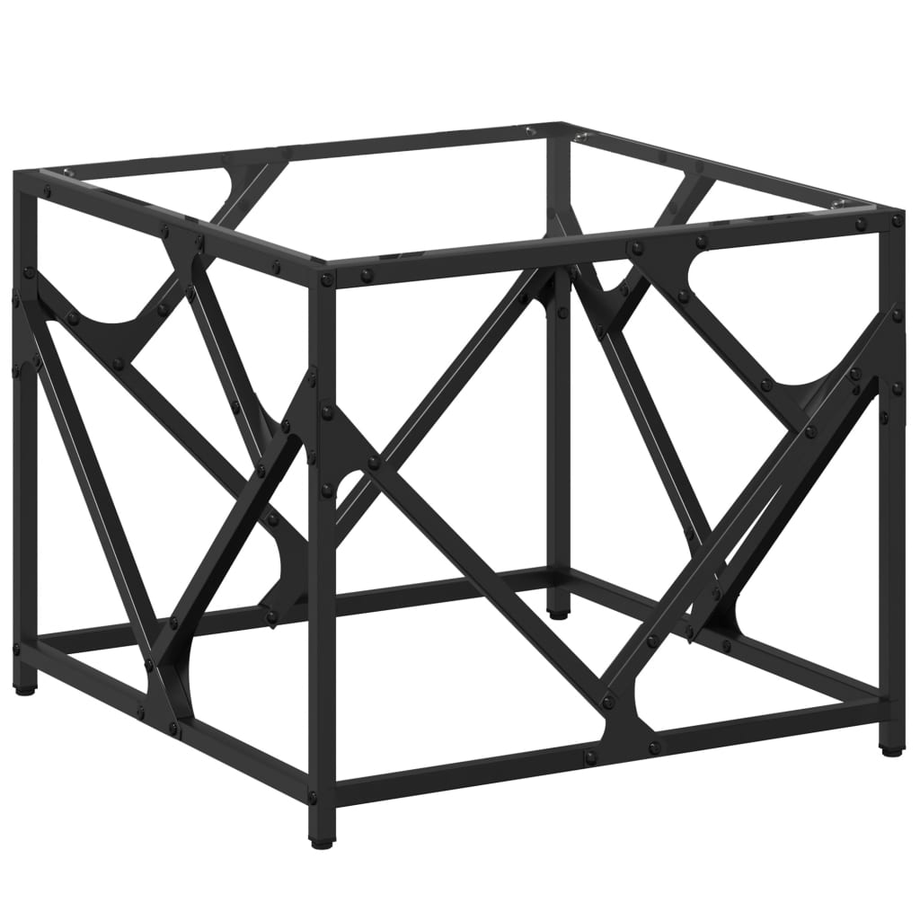 Salontafel met transparant glazen blad 50x50x41 cm staal is nu te koop bij PeponiXL, paradijselijk wonen!
