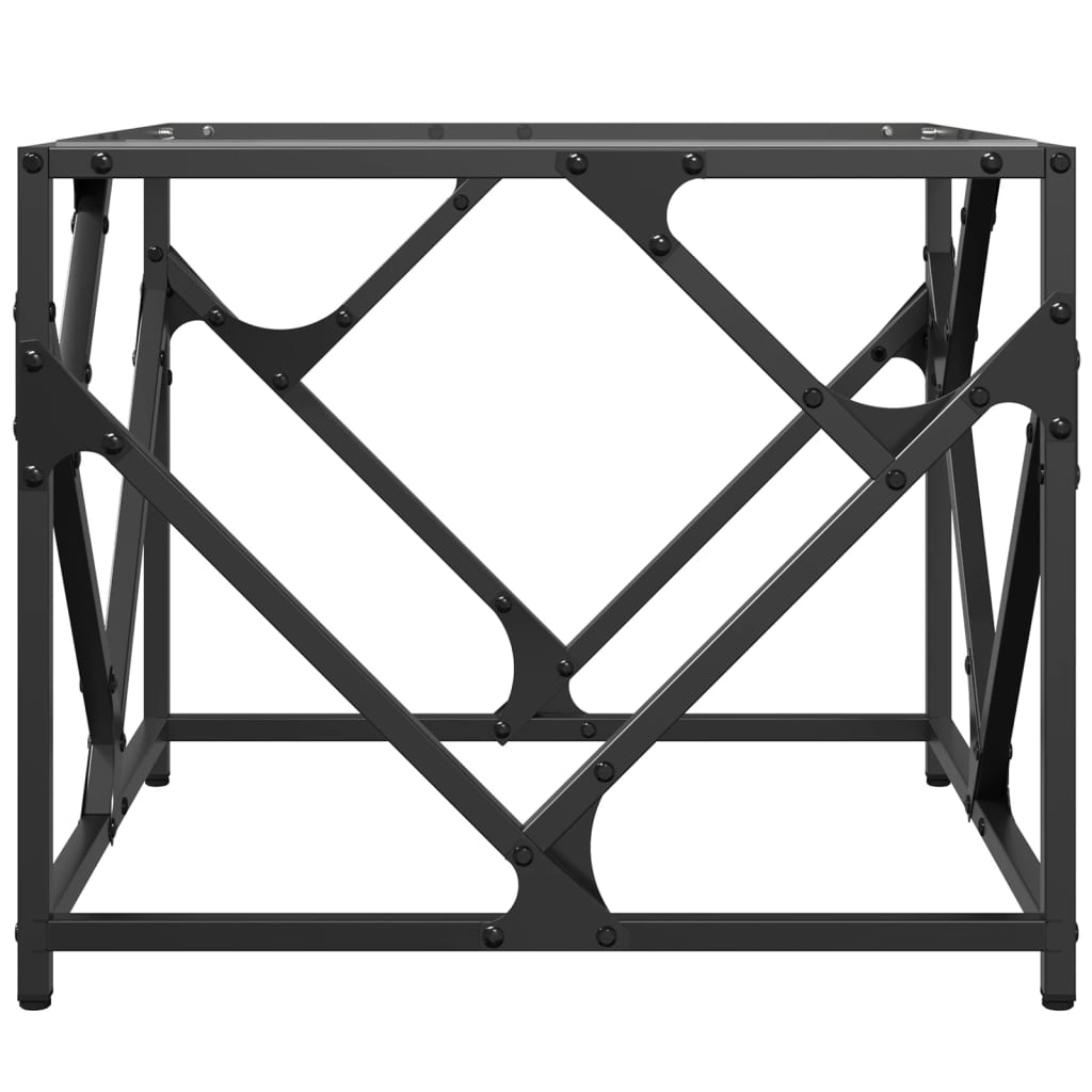 Salontafel met transparant glazen blad 50x50x41 cm staal is nu te koop bij PeponiXL, paradijselijk wonen!