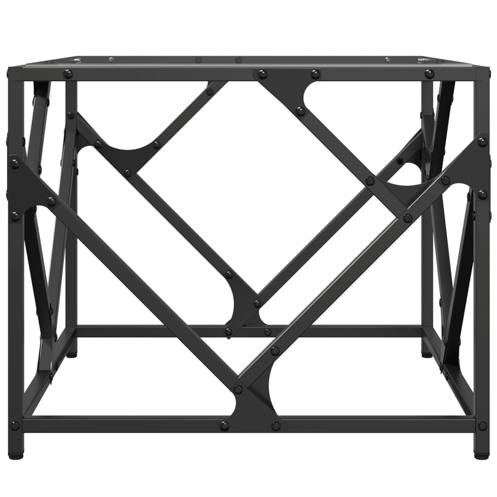Salontafel met transparant glazen blad 50x50x41 cm staal is nu te koop bij PeponiXL, paradijselijk wonen!